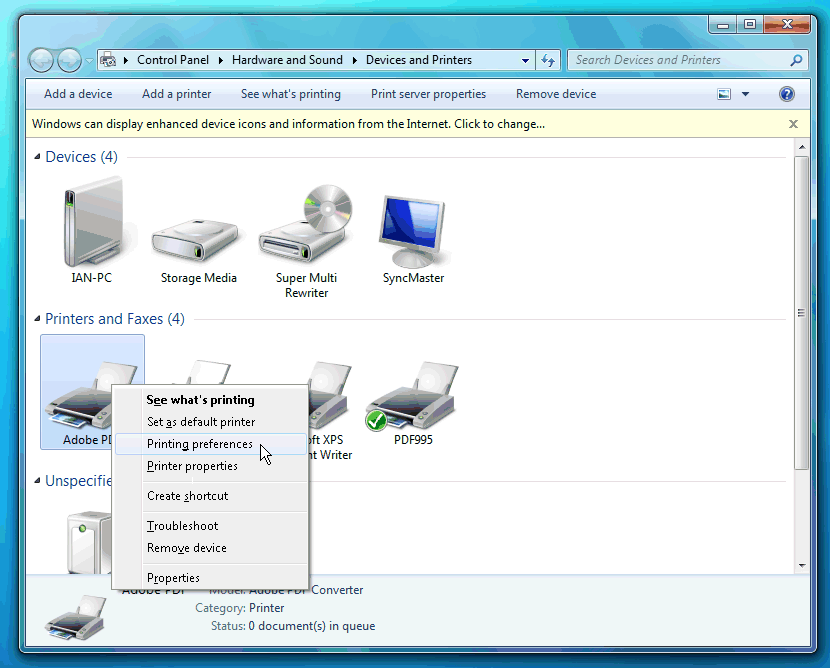 How To Add Pdf As A Printer Windows Vista